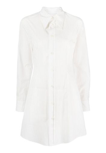 MM6 Maison Margiela pinstriped cotton shirtdress - Weiß