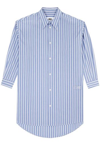 MM6 Maison Margiela striped cotton shirt dress - Blau