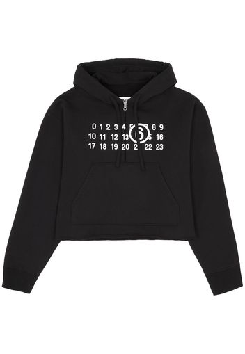 MM6 Maison Margiela logo-print drawstring hoodie - Schwarz