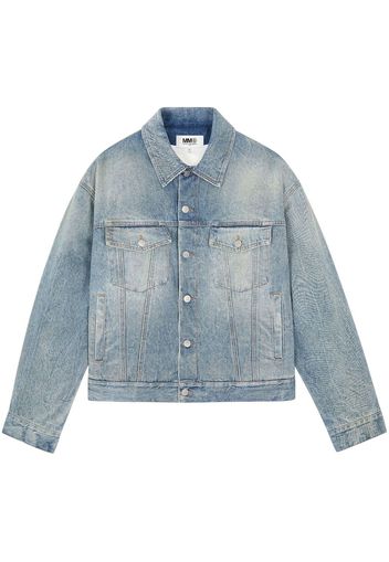 MM6 Maison Margiela single-stitch logo denim jacket - Blau