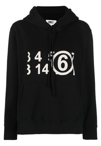 MM6 Maison Margiela logo-print hoodie - Schwarz