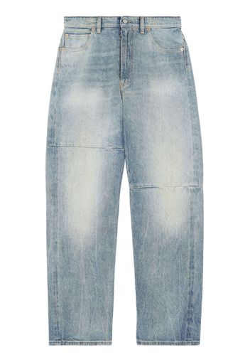 MM6 Maison Margiela logo-patch straight-leg jeans - Blau