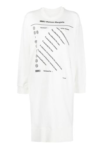 MM6 Maison Margiela logo print sweatshirt dress - Weiß