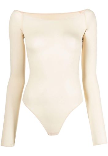 MM6 Maison Margiela long-sleeves bardot-neckline body - Nude