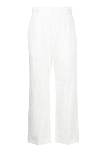 MM6 Maison Margiela pinstripe cropped trousers - Weiß