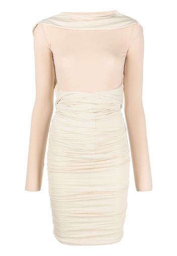 MM6 Maison Margiela long-sleeve ruched dress - Nude