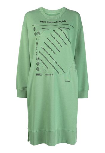 MM6 Maison Margiela graphic-print sweatshirt dress - Grün