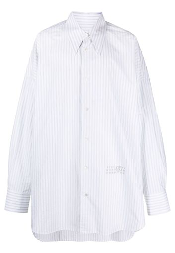 MM6 Maison Margiela numbers-motif long-line shirt - Weiß