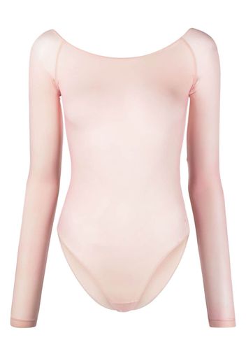 MM6 Maison Margiela semi-sheer long-sleeve bodysuit - Rosa