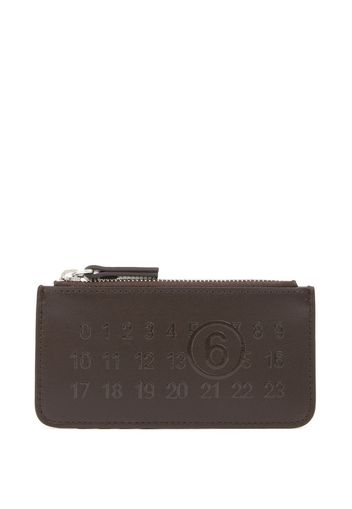 MM6 Maison Margiela numerical-logo card holder - Braun