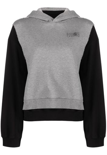 MM6 Maison Margiela two-tone layered cotton hoodie - Schwarz