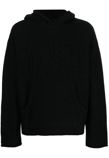 MM6 Maison Margiela number-motif knitted hoodie - Schwarz