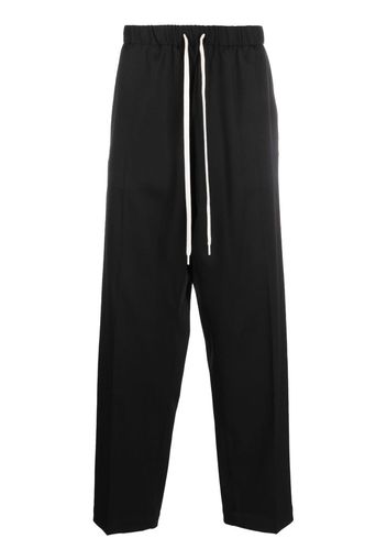 MM6 Maison Margiela drawstring-waistband drop-crotch trousers - Schwarz