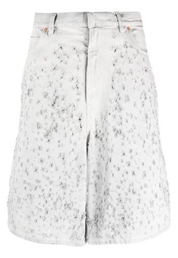 MM6 Maison Margiela distressed-effect denim bermuda shorts - Grau