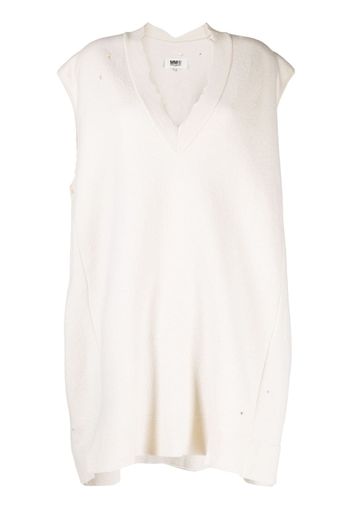 MM6 Maison Margiela sleeveless knitted wool jumper - Weiß