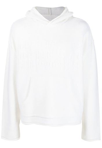 MM6 Maison Margiela number-motif knitted hoodie - Weiß