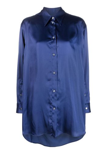 MM6 Maison Margiela Satinhemd im Oversized-Look - Blau