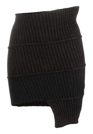 MM6 Maison Margiela asymmetric knitted cotton-blend skirt - Schwarz