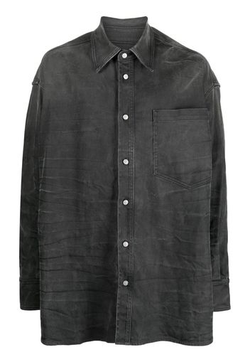 MM6 Maison Margiela whiskering-effect long-sleeve shirt - Grau