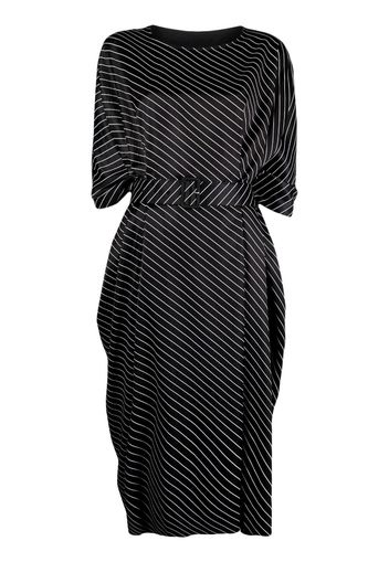 MM6 Maison Margiela striped belted midi dress - Schwarz