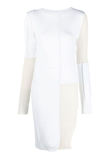 MM6 Maison Margiela colour-block exposed-seam midi dress - Weiß