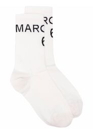 MM6 Maison Margiela Socken mit Logo-Print - Weiß