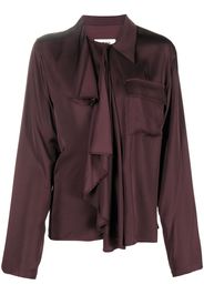 MM6 Maison Margiela ruffled long-sleeve shirt - Rot