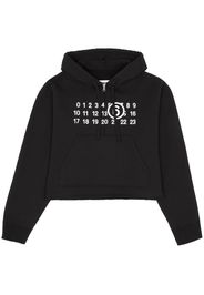 MM6 Maison Margiela logo-print drawstring hoodie - Schwarz