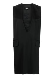 MM6 Maison Margiela V-neck sleeveless short dress - Schwarz