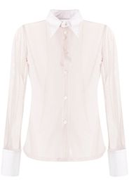 MM6 Maison Margiela semi-sheer long-sleeve shirt - Nude