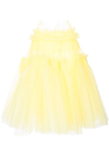 Molly Goddard Connie smocked tiered midi skirt - Gelb