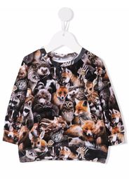 Molo Kids Sweatshirt mit Forest Animals-Print - Schwarz