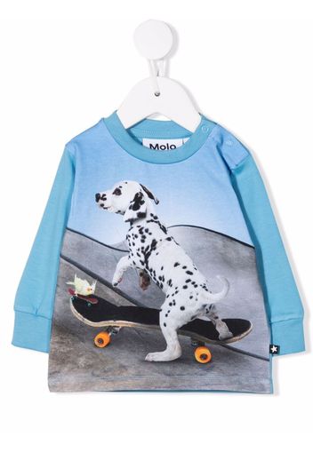 Molo skating-puppy graphic-print sweatshirt - Blau