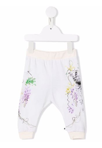 Molo floral-print organic-cotton track pants - Nude
