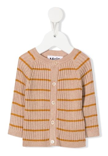 MOLO ribbed-knit buttoned cardigan - Nude