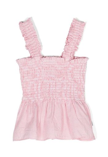 Molo smocked gingham-pattern tank top - Rot