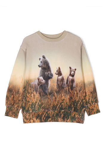 Molo Mattis Sweatshirt mit Wolf-Print - Nude