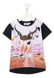 Molo 'Risha' T-Shirt mit "Your own Pace"-Print - Rosa
