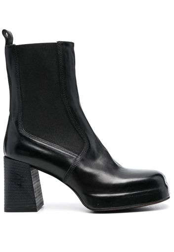 Moma Stiefel mit Blockabsatz - Schwarz