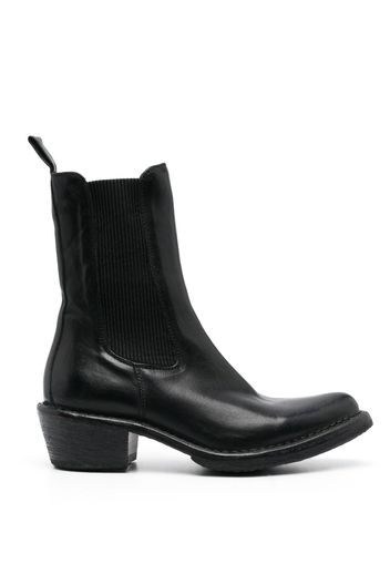 Moma pointed-toe ankle leather boots - Schwarz