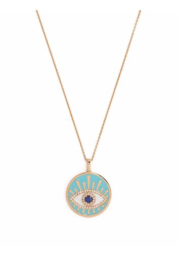 Monan 18kt Evil Eye Rotgoldhalskette mit Diamanten - Rosa