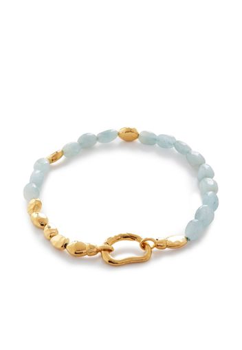 Monica Vinader Rio Aquamarine Perlenarmband - Gold