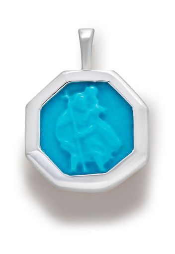 Monica Vinader St Christopher turquoise pendant charm - Silber