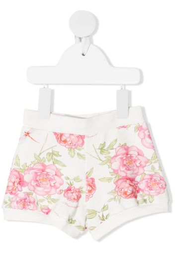 Monnalisa Shorts mit Blumen-Print - Weiß