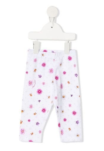 Monnalisa Hose mit Blumen-Print - Weiß