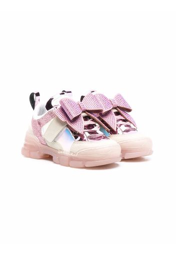 Monnalisa Sneakers mit strassverzierter Schleife - Rosa