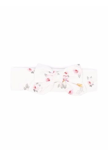 Monnalisa Stirnband mit Blumen-Print - Weiß