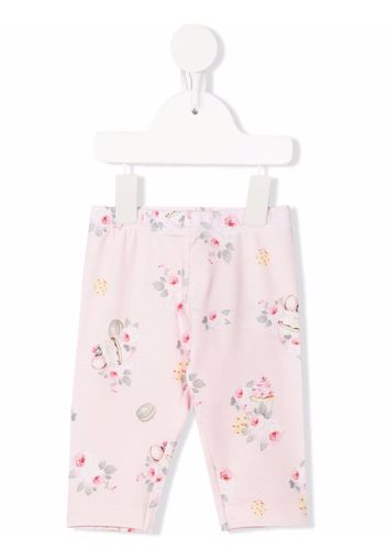 Monnalisa Leggings mit Blumen-Print - Rosa