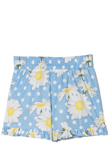 Monnalisa floral-print ruffled shorts - Blau