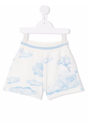 Monnalisa Shorts mit Wolken-Print - Weiß